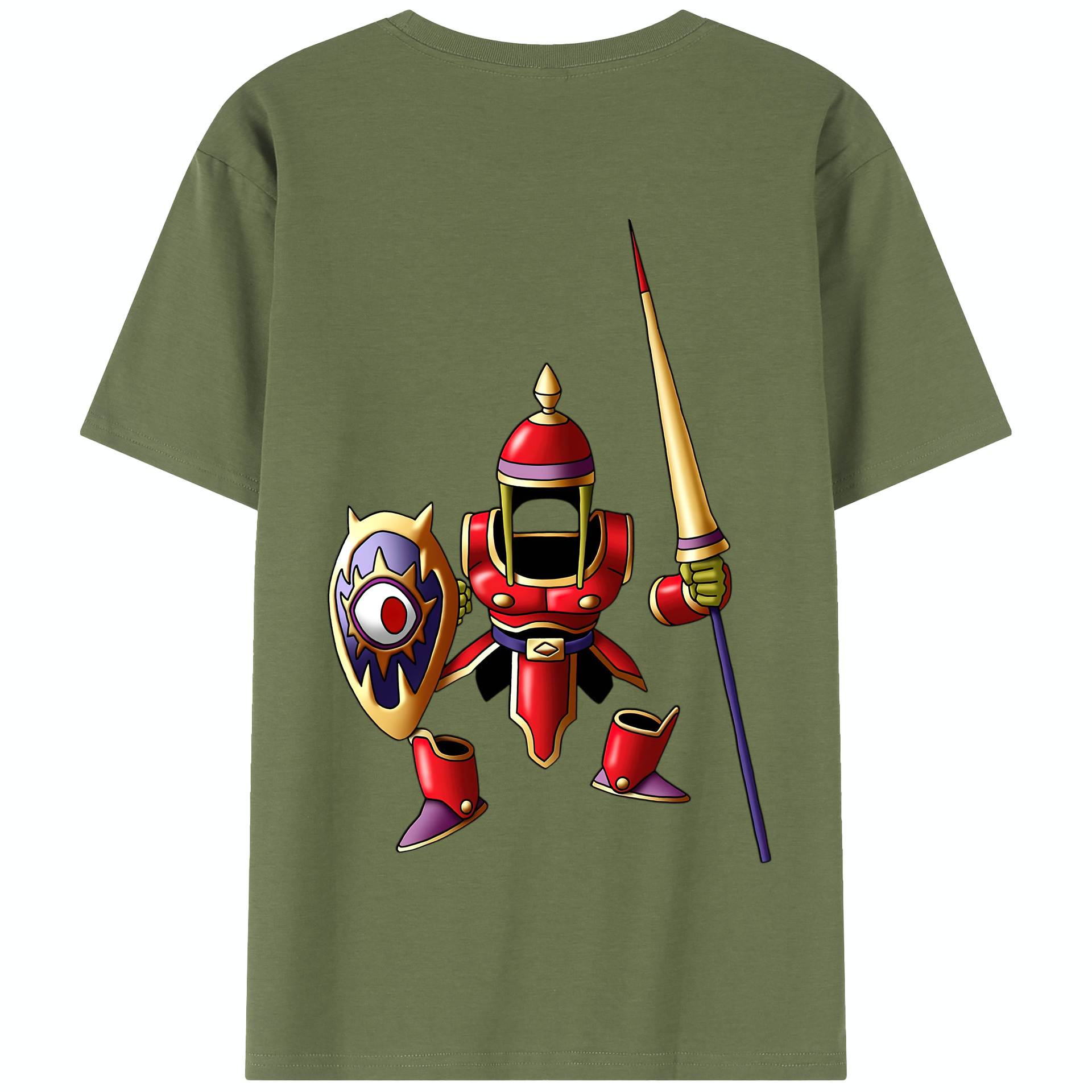 （画像用） ドラゴンクエスト Doragon Kuesuto Dragon Quest 綿100％半袖Tシャツ（背面プリント）
